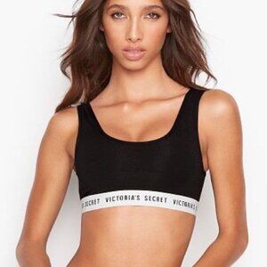 Victoria’s Secret Scoop Tank Logo Bralette in Black